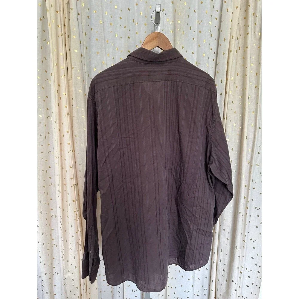 Banana Republic Factory Men's 100% Cotton Chocolate Brown Button Down Shirt XXL